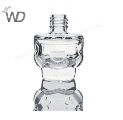 WEIDA wholesale 2019 hot sale lovely bear shape 9ml clear empty glass nail polish bottle WD17082